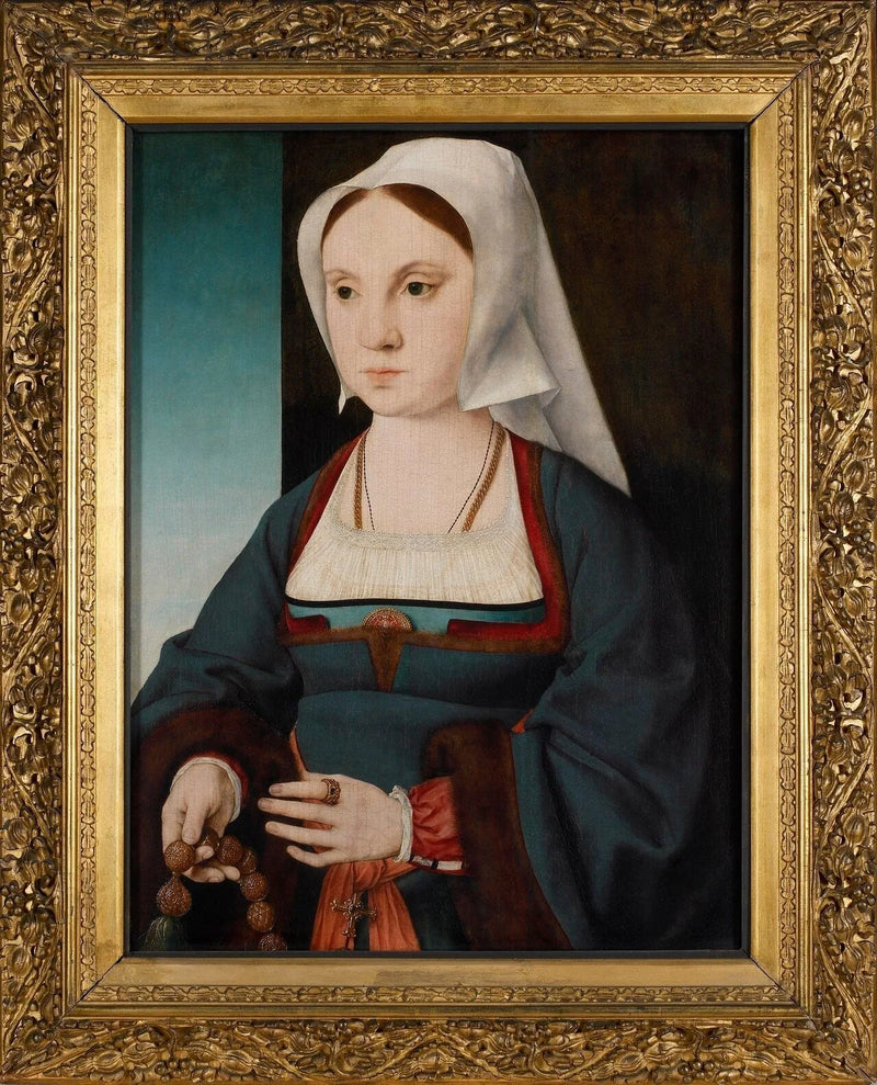 Portrett av en kvinne med en bønnestav - Joos van Cleve