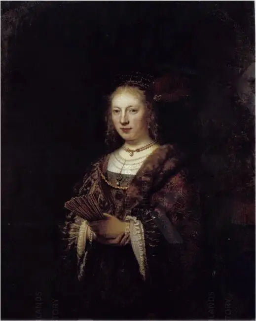 Portrett av en kvinne med en vifte - Rembrandt