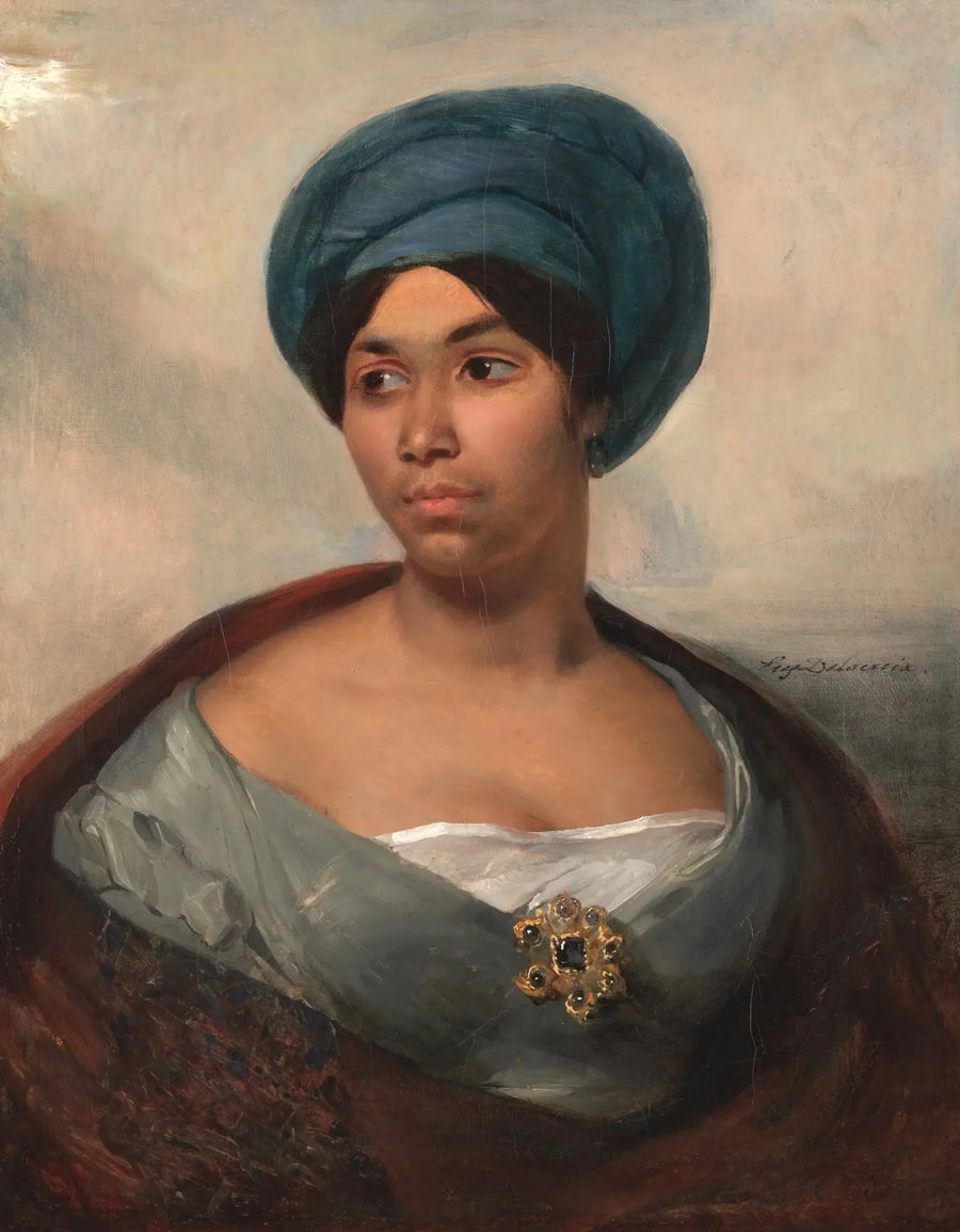 Portrett av en kvinne med blå turban - Eugène Delacroix
