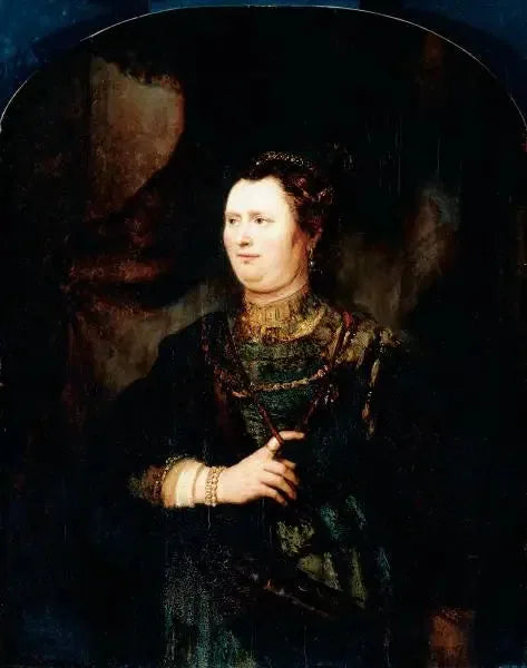 Portrett av en kvinne i militæruniform - Rembrandt