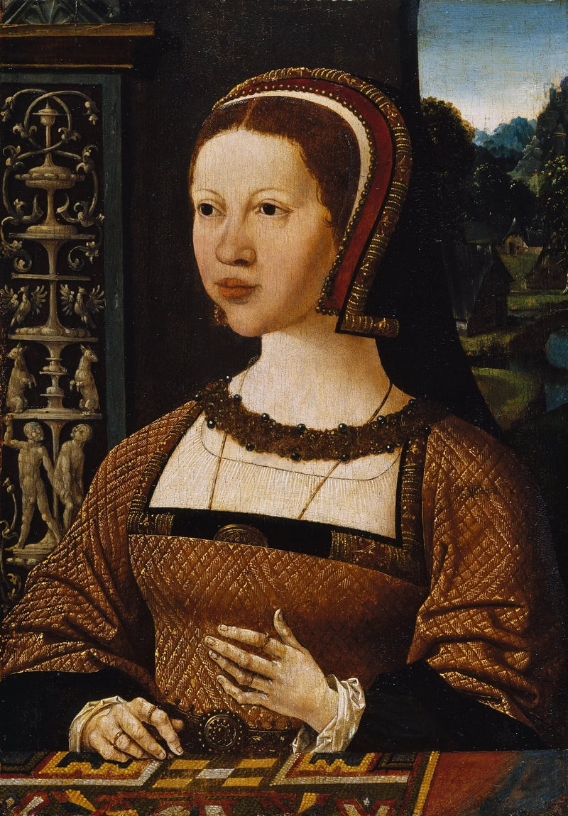 Portrett av en kvinne, kanskje Elisabeth av Danmark - Jacob Cornelisz van Oostsanen