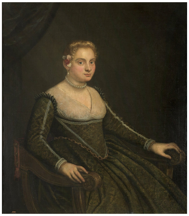 Portrett av en ung kvinne - Jacopo Tintoretto
