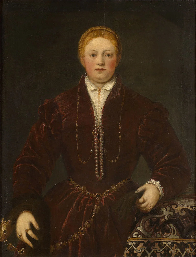 Portrett av en ung kvinne - Jacopo Tintoretto
