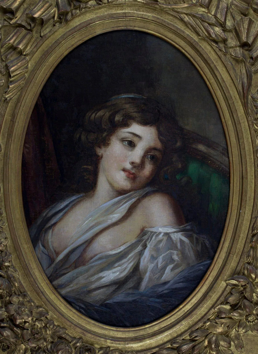 Portrett av en ung kvinne - Jean-Baptiste Greuze