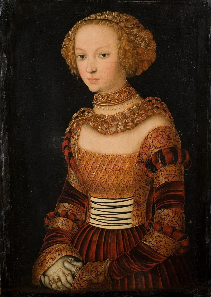 Portrett av en ung kvinne. Prinsesse Émilie av Sachsen? - Lucas Cranach den eldre