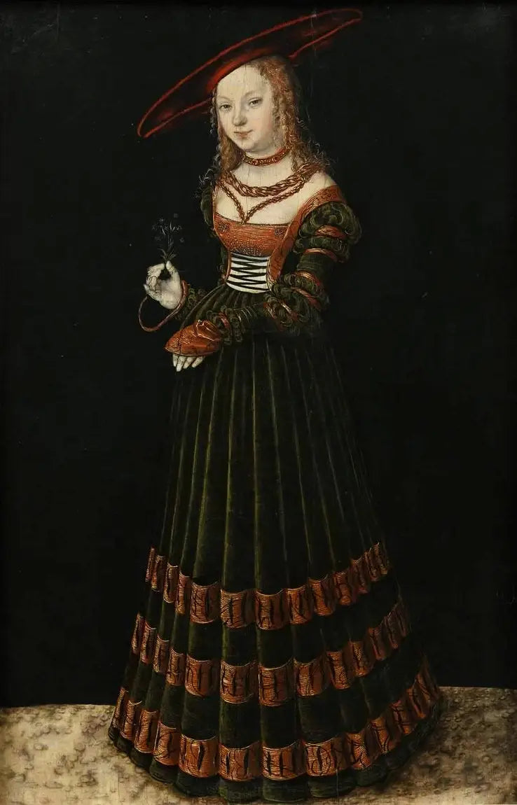 Portrett av en ung jente med en nellike (Prinsessen) - Lucas Cranach den eldre