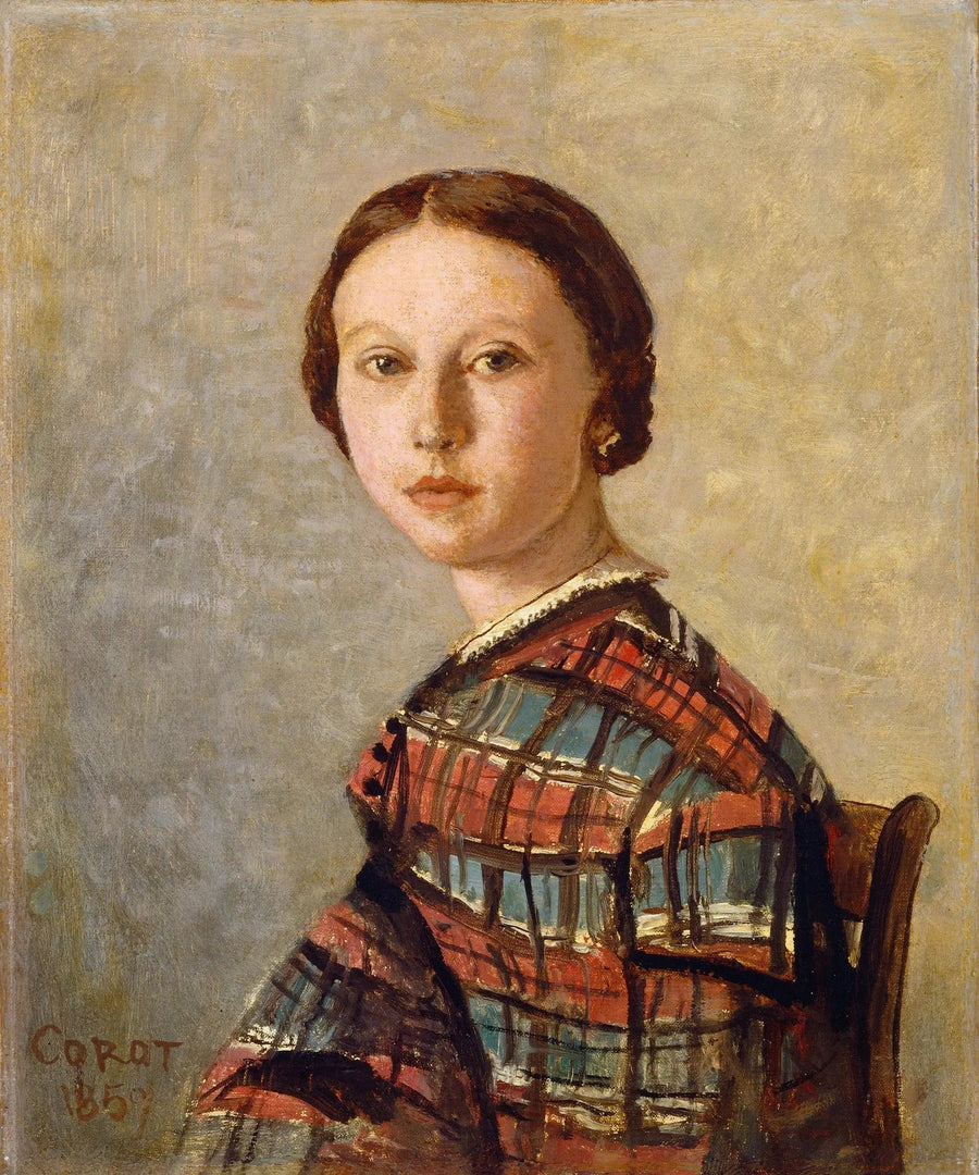 Portrett av en ung jente - Jean-Baptiste Camille Corot