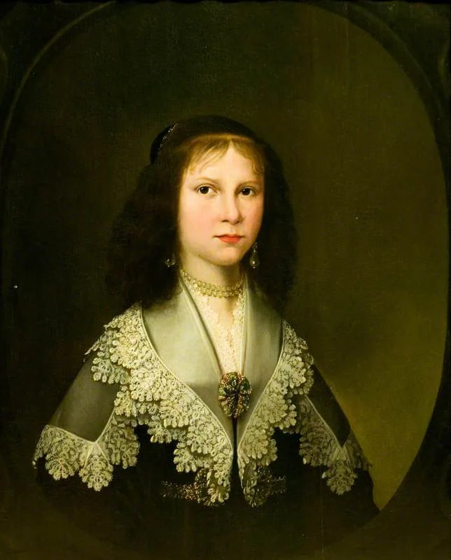 Portrett av en ung jente med en blondedekket krage - Gerrit van Honthorst