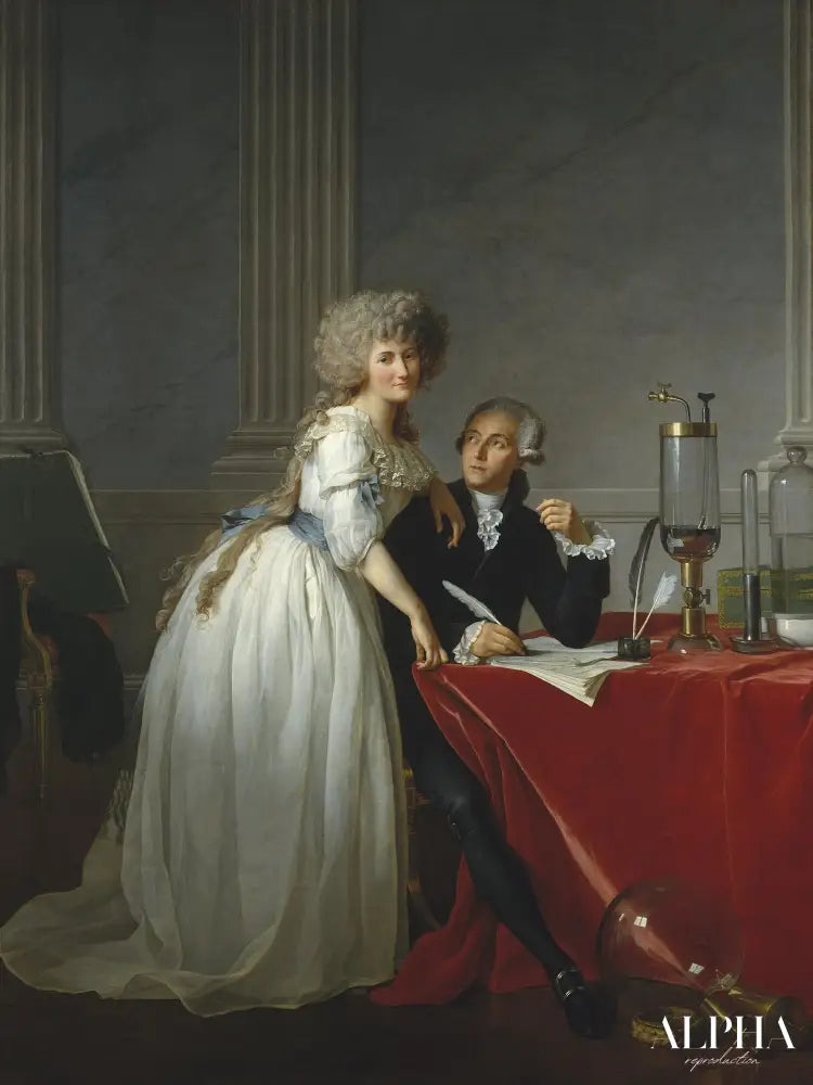 Portrait d'Antoine-Laurent Lavoisier et de son épouse - Jacques-Louis David - Reproductions de tableaux et peintures haut de gamme