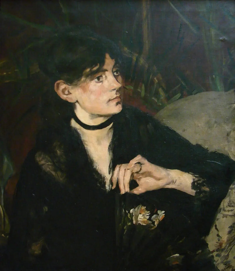 Portrett av Berthe Morisot med vifte - Édouard Manet