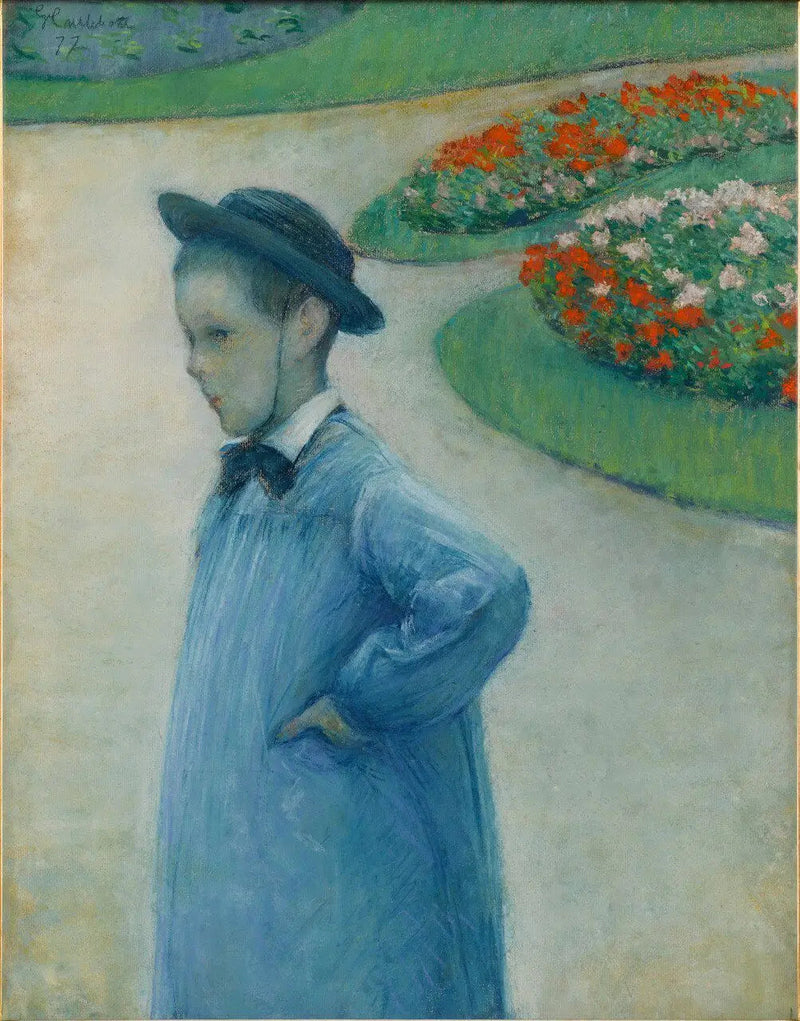 Portrett av Camille Daurelle i hagen i Yerre - Gustave Caillebotte