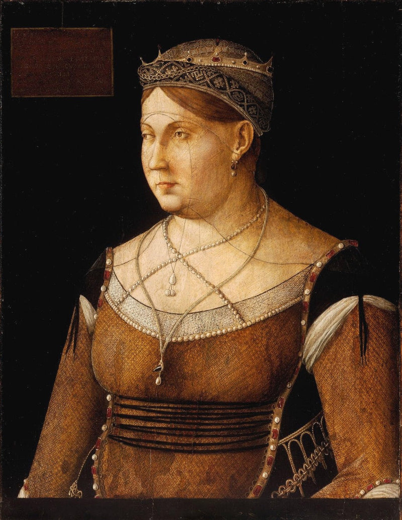 Portrett av Catherine Cornaro, dronning av Kypros - Gentile Bellini