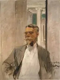 Portrett av Charles M. Kurtz, grunnlegger og direktør for Albright Art Gallery (1905-1909) - Joaquín Sorolla