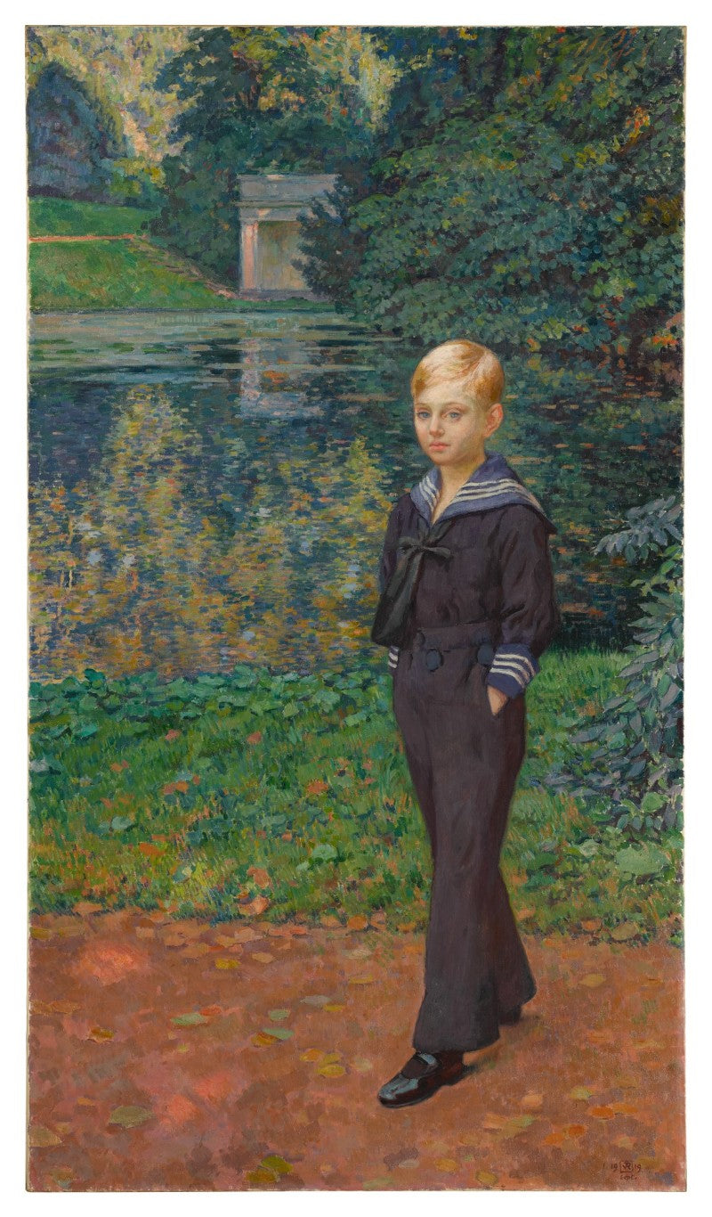 Portrett av Claude Stevens som sjømann, i hagen - Théodore van Rysselberghe