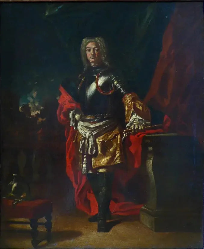 Portrett av Diego d'Aragona Pignatelli i uniform av cuirassier-general - Francesco Solimena