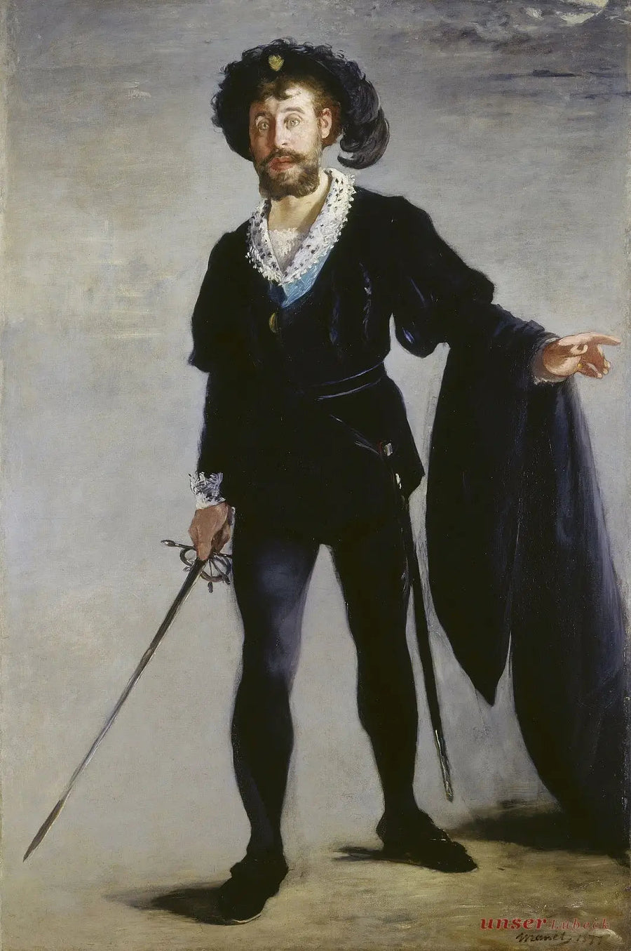 Portrett av Faure i rollen som Hamlet - Édouard Manet