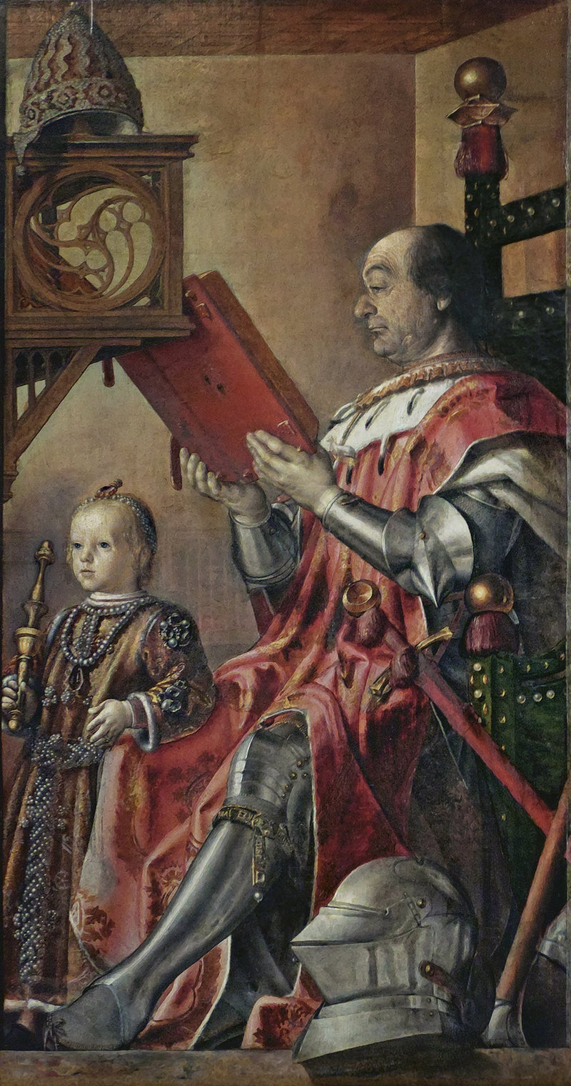 Portrett av Federico da Montefeltro og sønnen Guidobaldo - Pedro Berruguete