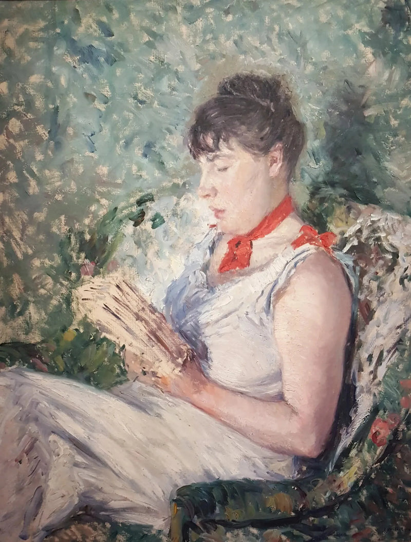 Portrett av kvinne som sitter og leser - Gustave Caillebotte