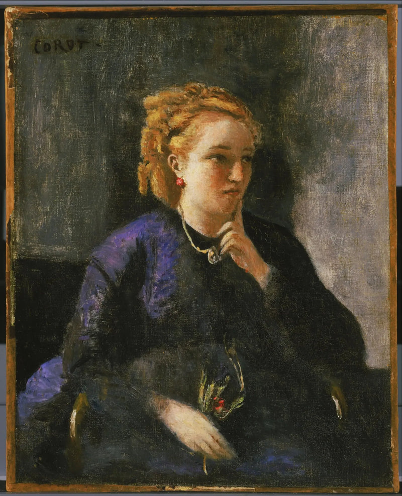 Portrett av kvinne - Jean-Baptiste Camille Corot