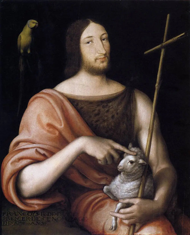 Portrett av François I og Saint Johannes Døperen - Jean Clouet