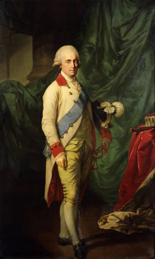 Portrett av Fredrik August I av Sachsen (1750-1827) - Anton Graff

Source:
Portrait de Frédéric Auguste Ier de Saxe (1750-1827) - Anton Graff