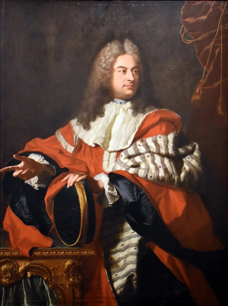 Portrett av Gaspard de Gueidan (1688-1767) som president med morter. - Hyacinthe Rigaud