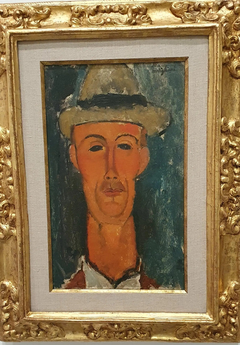 Portrett av Gaston Modot med hatt - Amedeo Modigliani