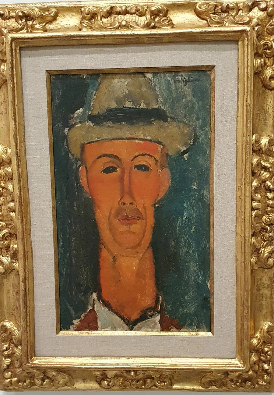 Portrett av Gaston Modot med hatt - Amedeo Modigliani