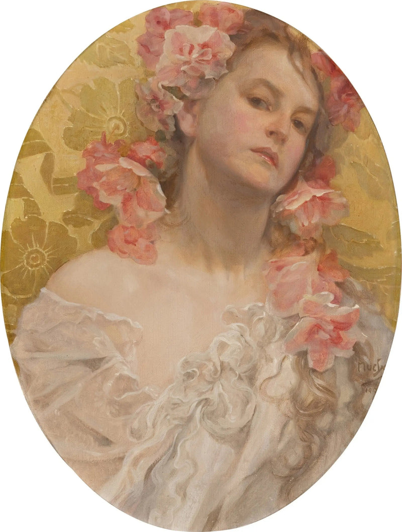 Portrett av Hanna Vitousek - Alphonse Mucha