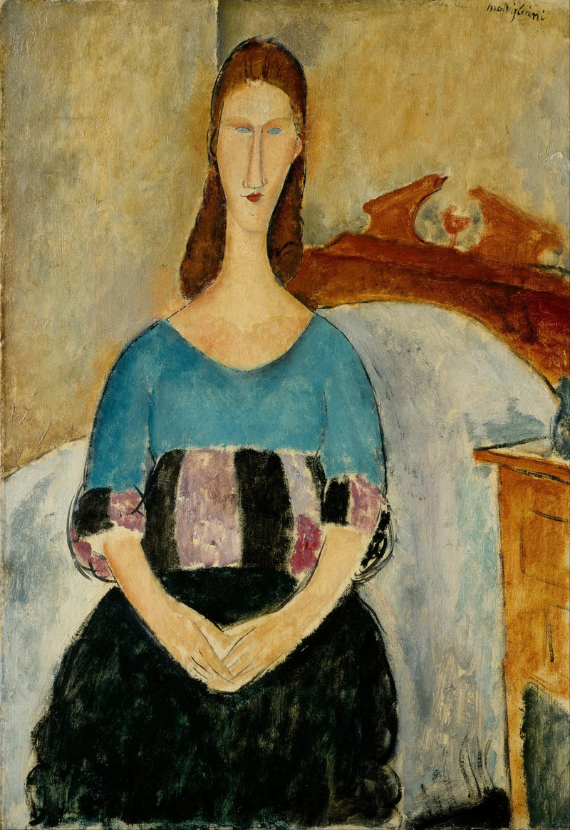 Portrett av Jeanne Hébuterne sittende - Amedeo Modigliani