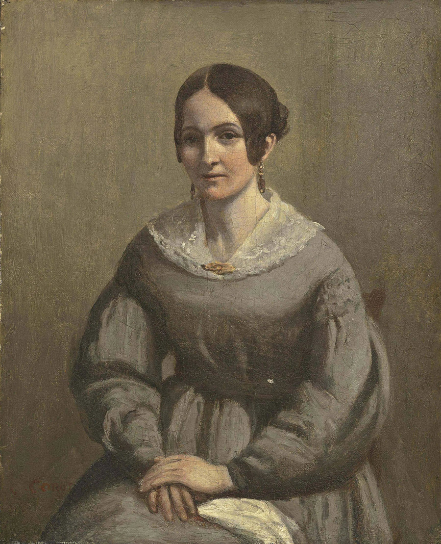 Portrett av ung kvinne - Jean-Baptiste Camille Corot