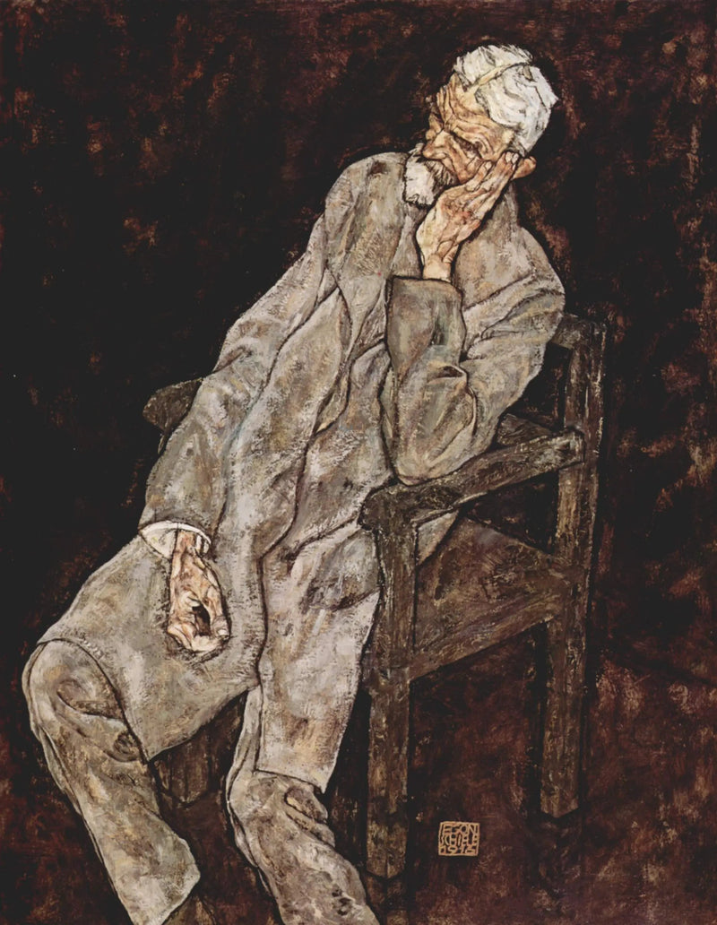 Portrett av Johann Harms - Egon Schiele