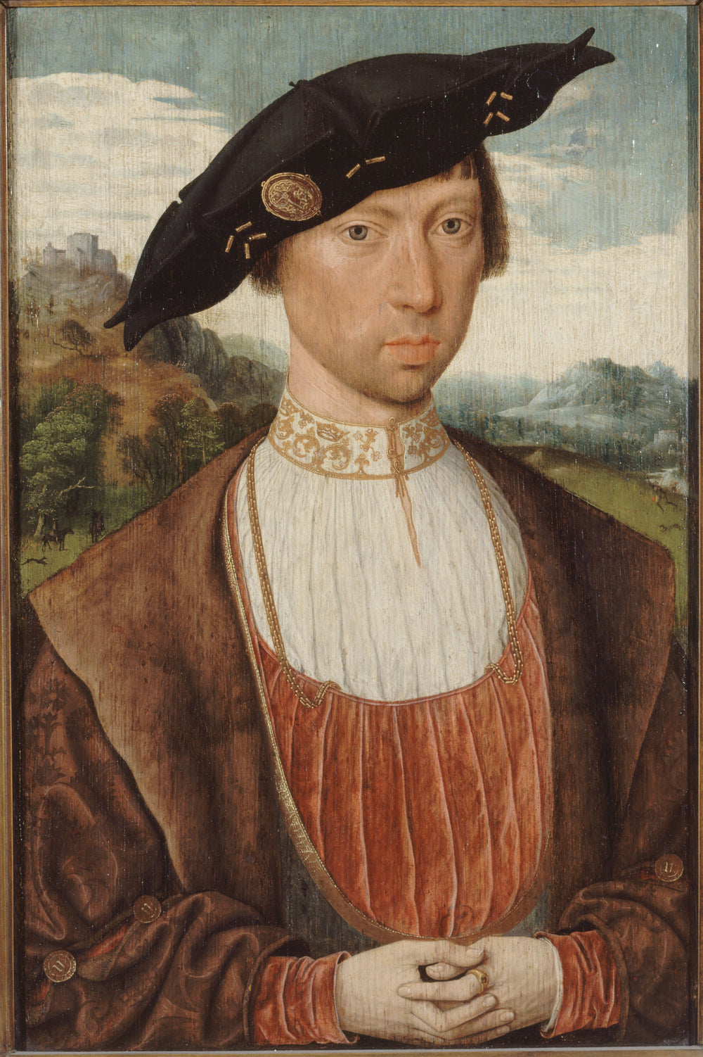 Portrait de Joost van Bronckhorst-Bleiswijk - Jan Mostaert image 1 reproduction artisanale de tableau