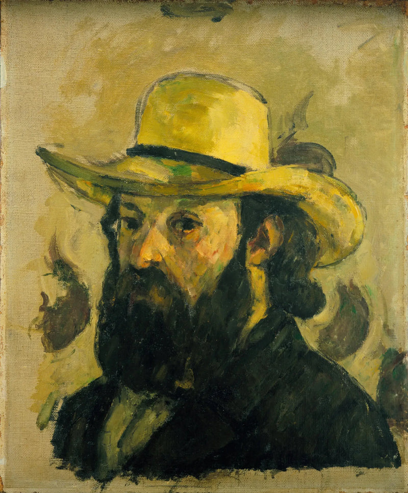 Portrett av kunstneren med stråhatt - Paul Cézanne