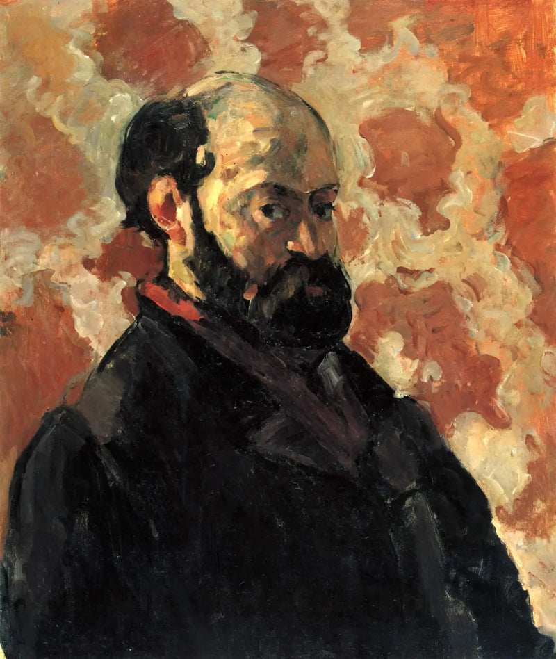 Portrett av kunstneren med rosa bakgrunn - Paul Cézanne