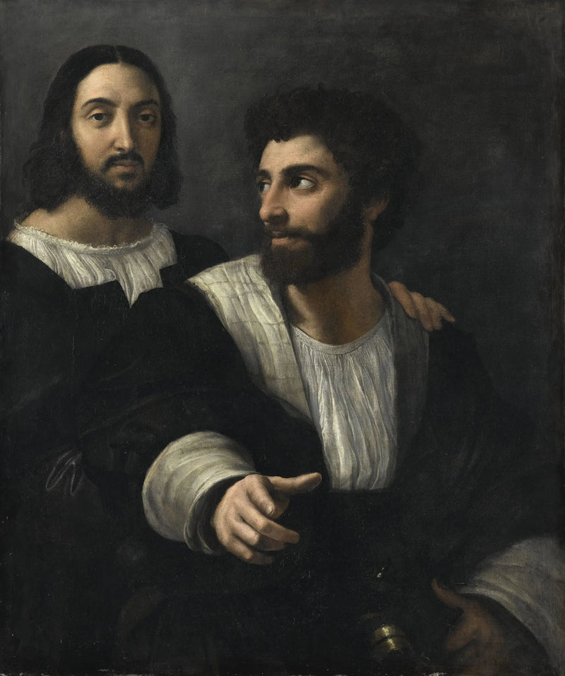 Portrett av kunstneren med en venn - Raphael Sanzio