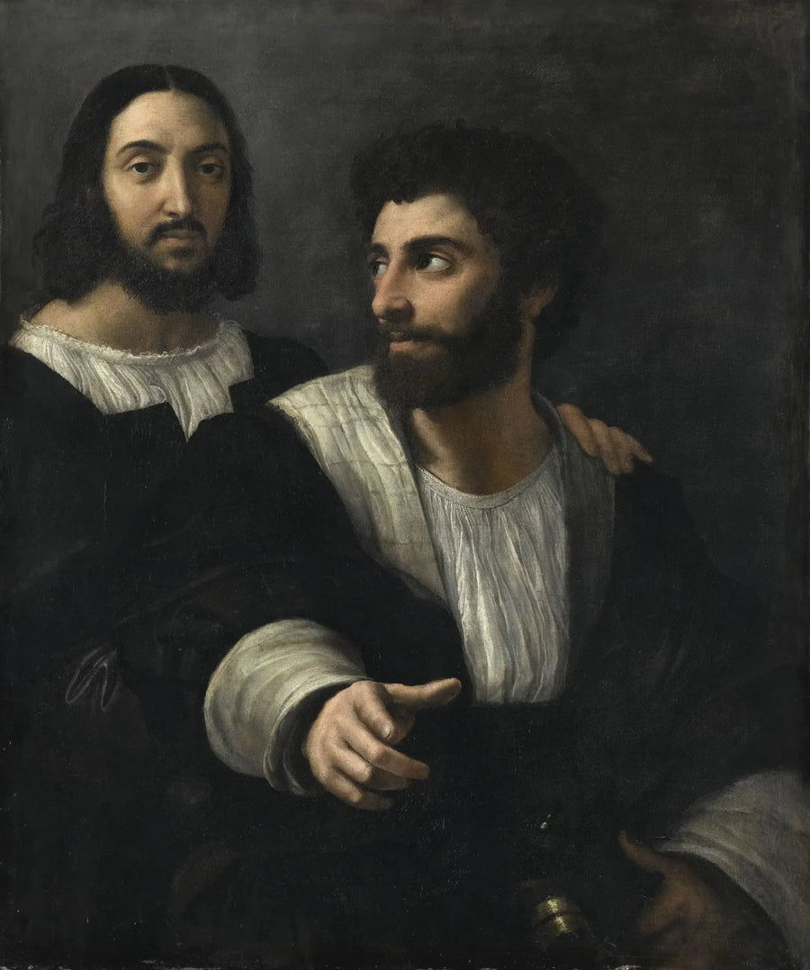 Portrett av kunstneren med en venn - Raphael Sanzio