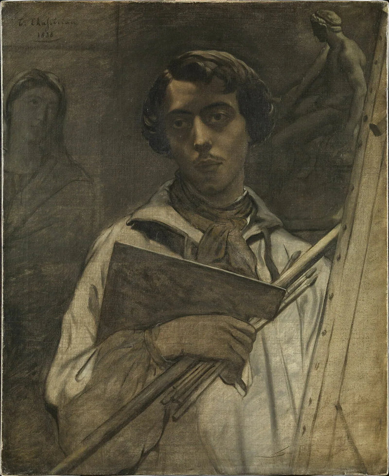 Portrett av kunstneren som holder en palett - Théodore Chassériau