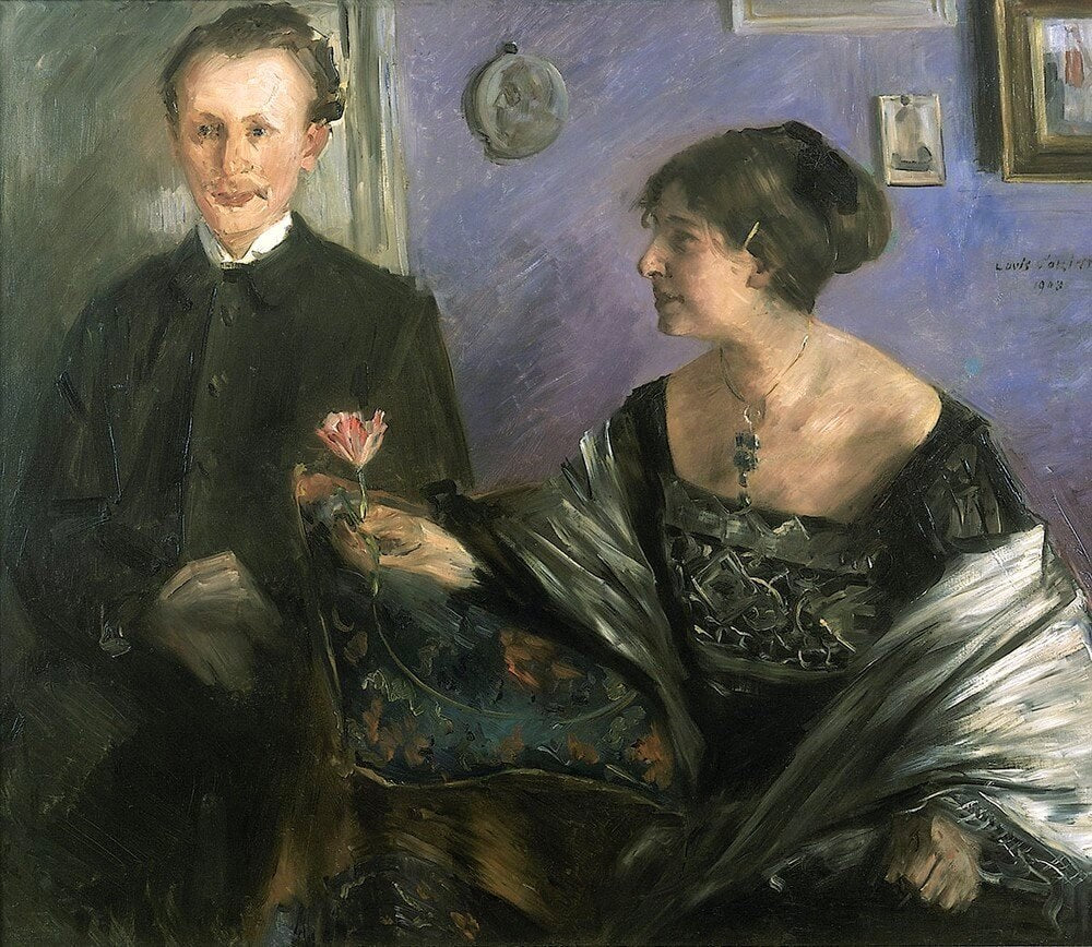 Portrait de l'écrivain Georg Hirschfeld et de son épouse Ella. - Lovis Corinth image 1 copie peinte à la main à l’huile