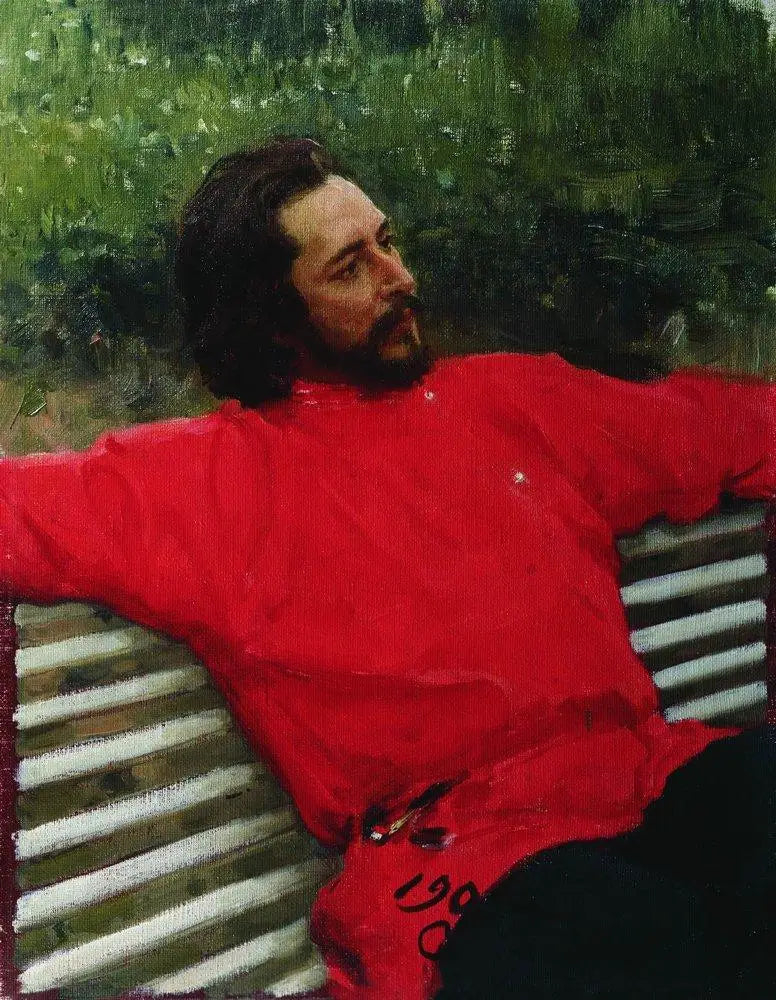 Portrett av forfatteren Leonid Nikolaevitsj Andrejev (sommeropphold). - Ilya Repin