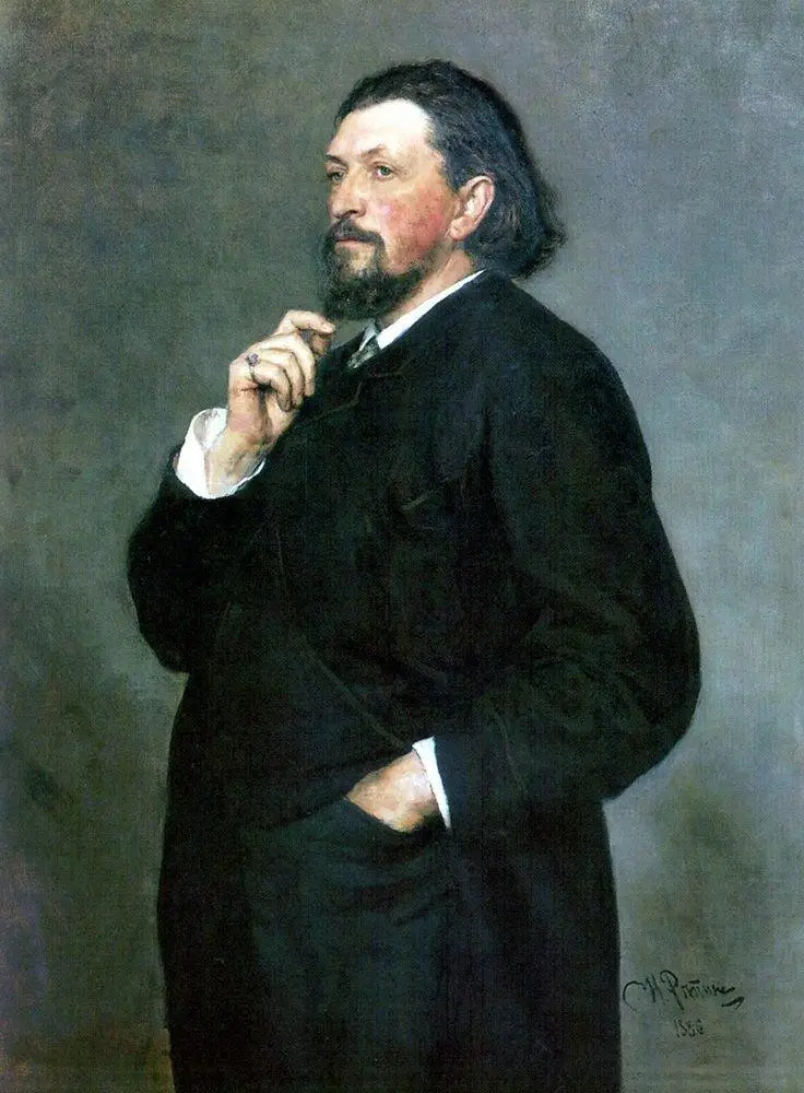 Portrett av den musikkforleggeren og filantropen Mitrofan Petrovich Belyayev - Ilya Repin