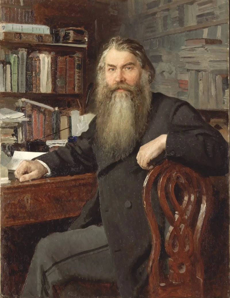 Portrett av historikeren og arkeologen Ivan Egorovich Zabelin - Ilya Repin