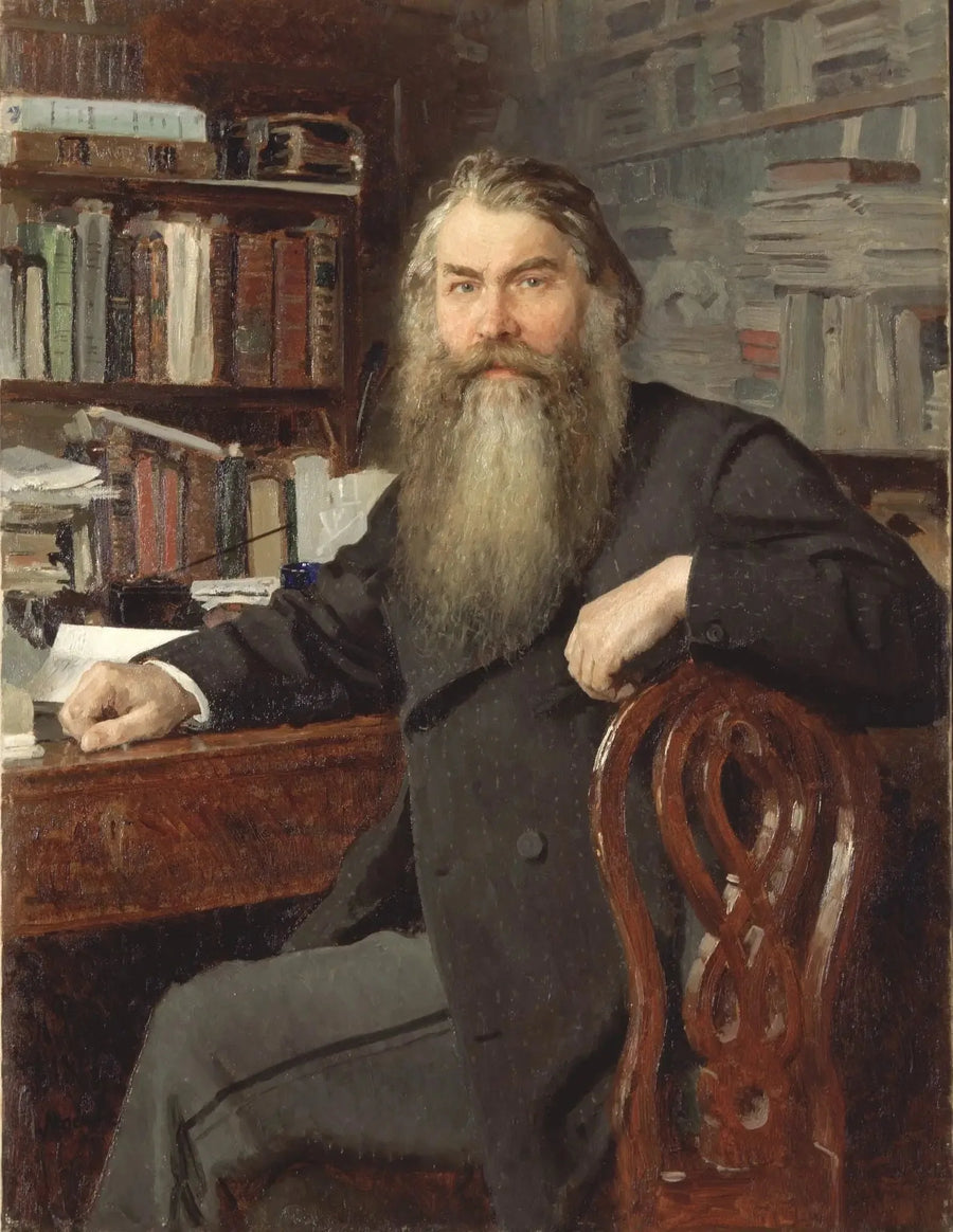 Portrett av historikeren og arkeologen Ivan Egorovich Zabelin - Ilya Repin