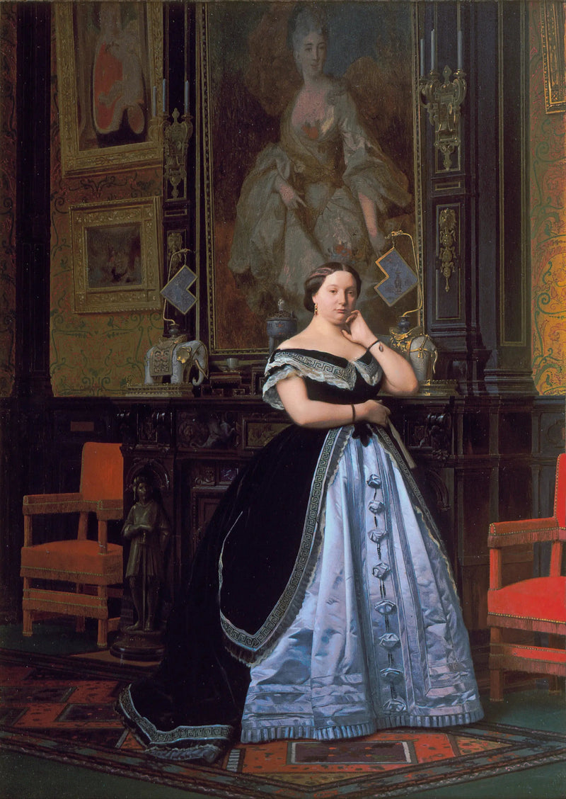 Portrett av baronessen Nathaniel de Rothschild, født Charlotte de Rothschild - Jean-Léon Gérôme