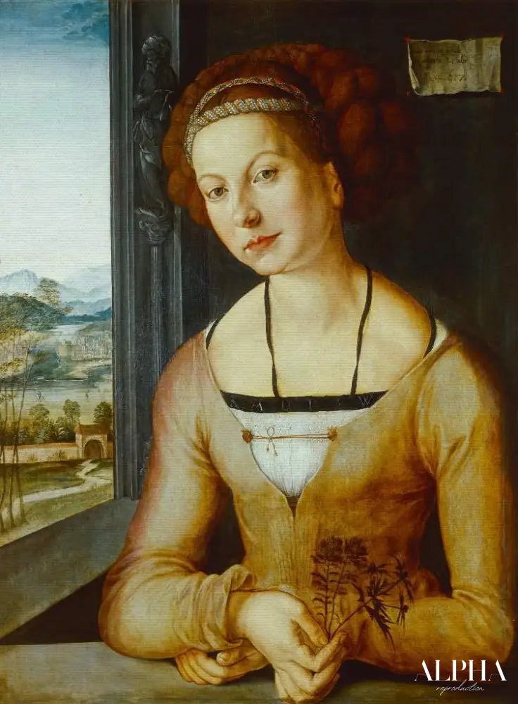 Portrait de la dénomée Fuerlegerin aux cheveux détachés - Albrecht Dürer - Reproductions de tableaux et peintures haut de gamme