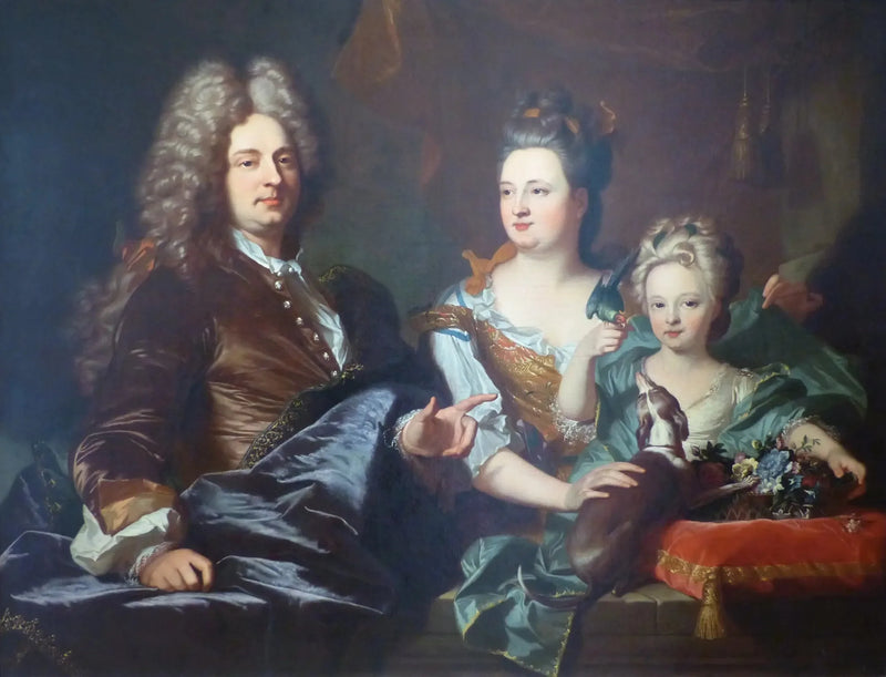 Familieportrett av Le Juge - Hyacinthe Rigaud