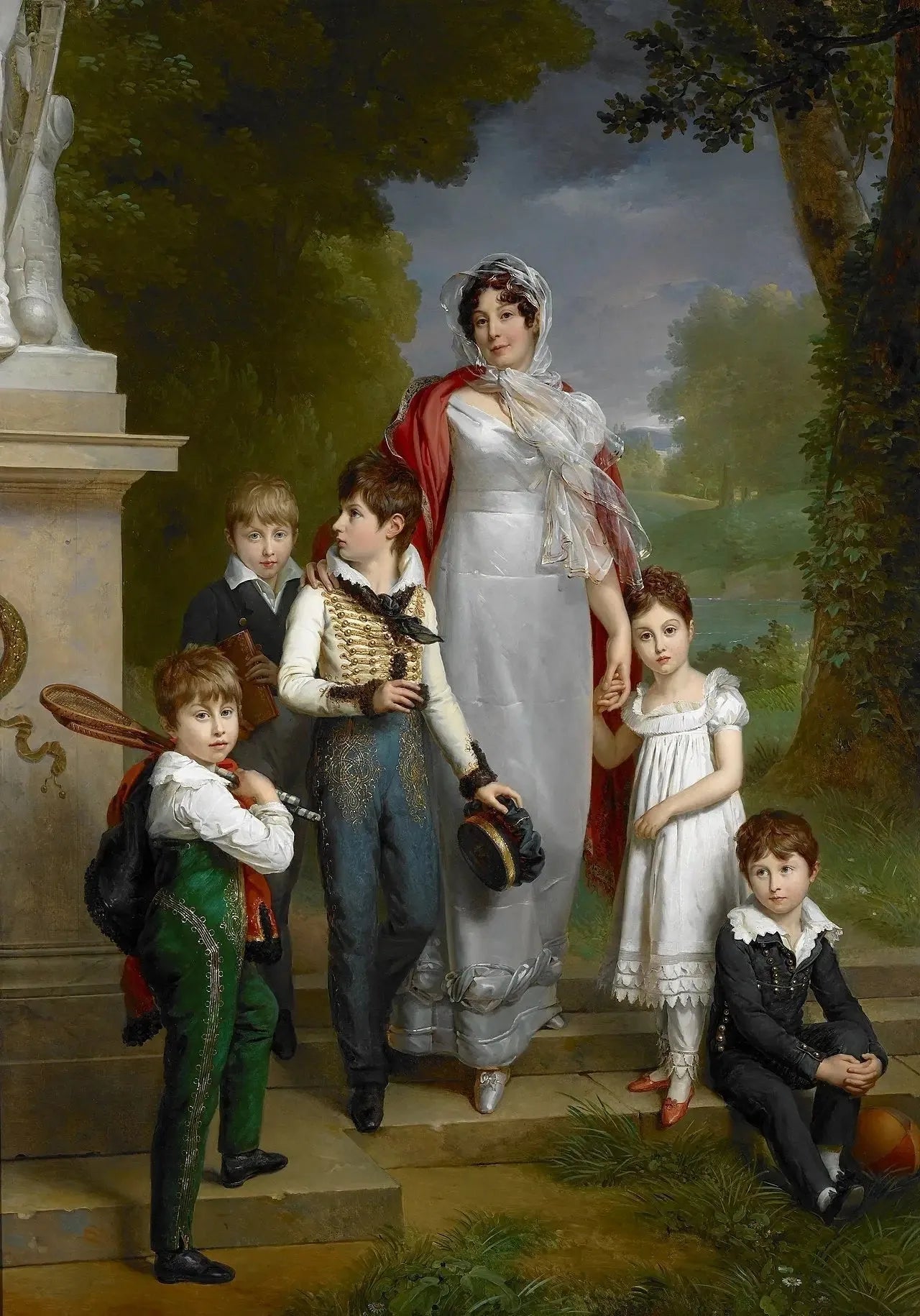 Portrait de la maréchale Lannes et ses enfants - François Gérard image 3 reproduction artisanale de tableau