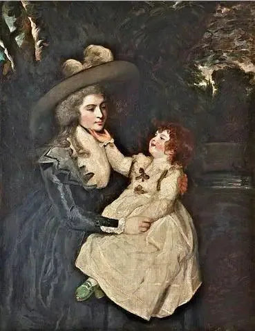 Portrett av enke Mme Seaforth og hennes barn - Joshua Reynolds