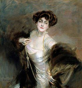 Portrett av Lady Diaz Albertini - Giovanni Boldini