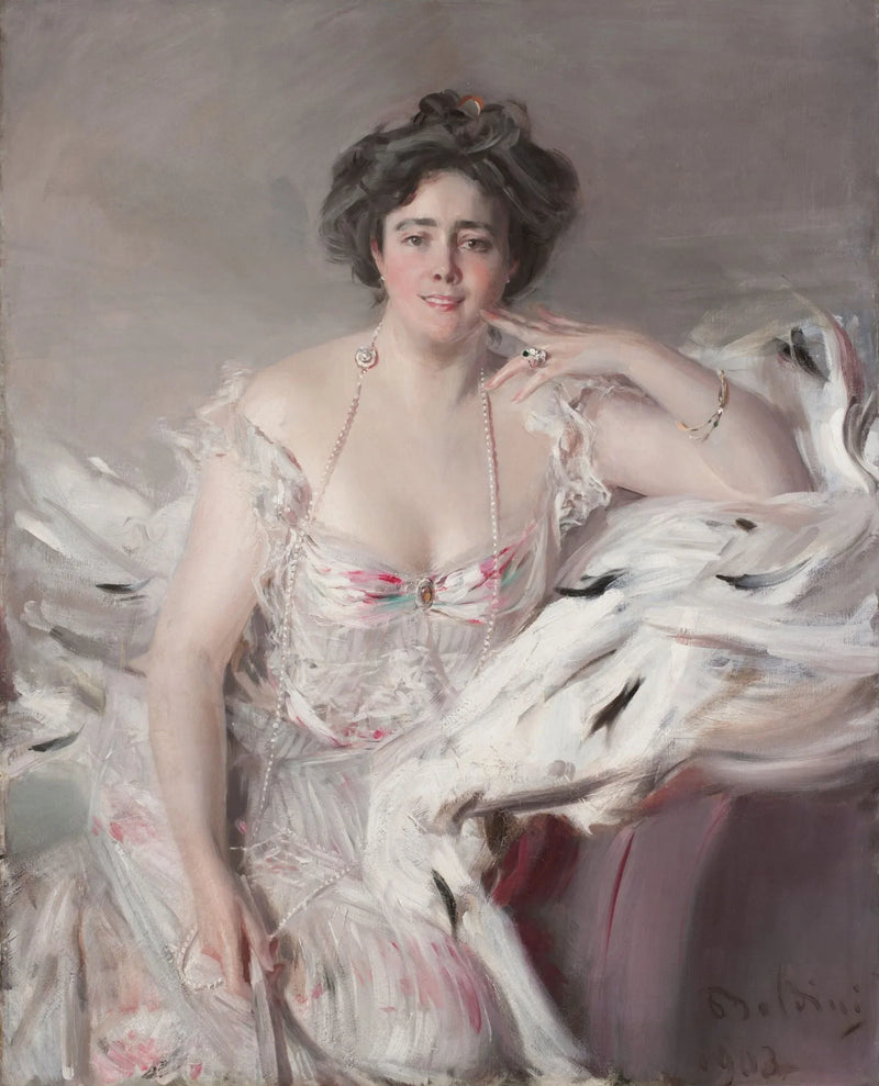 Portrett av Lady Nanne Schrader, født Wiborg - Giovanni Boldini